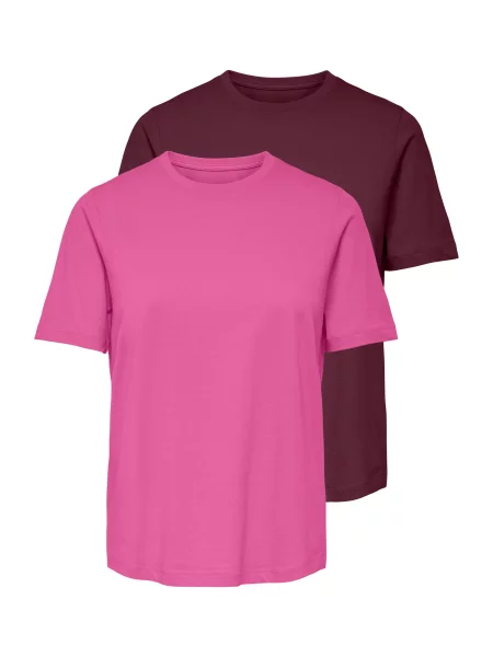 ONLY Tricou ONLHAPPY roz / vin roșu