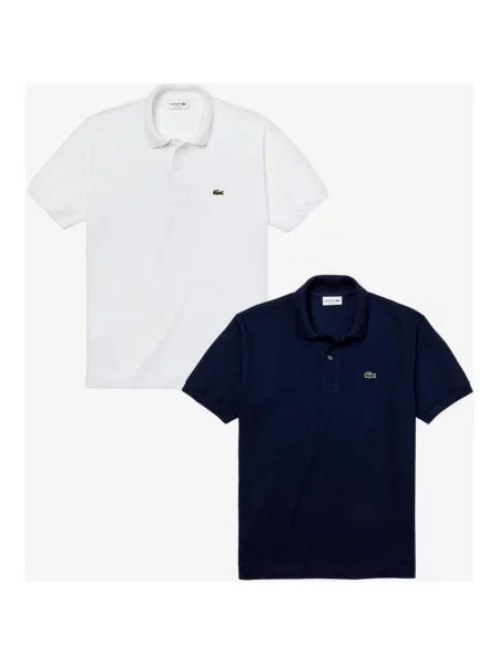 Polo Lacoste Classic Fit granatowy 2 sztuki XS biały