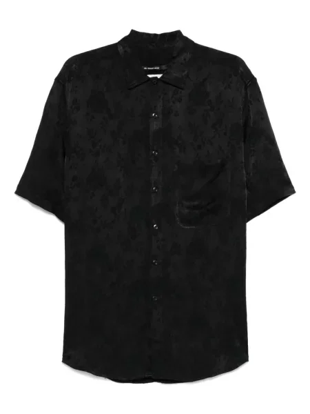 Cămașă Song For The Mute cu model floral din jacard negru