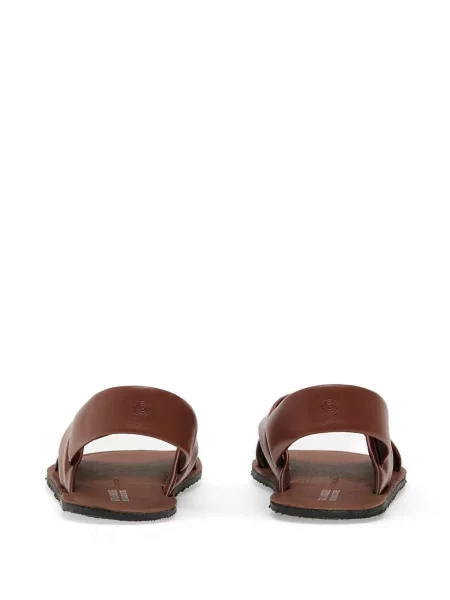 Sandale Groundies slingback cu bretele maro