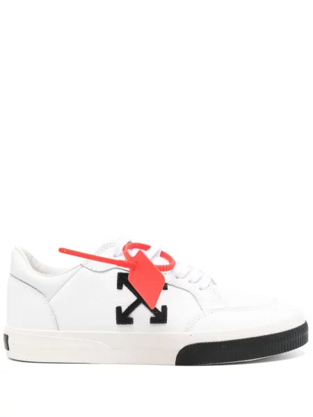 Sneakerși Off-white din piele alb