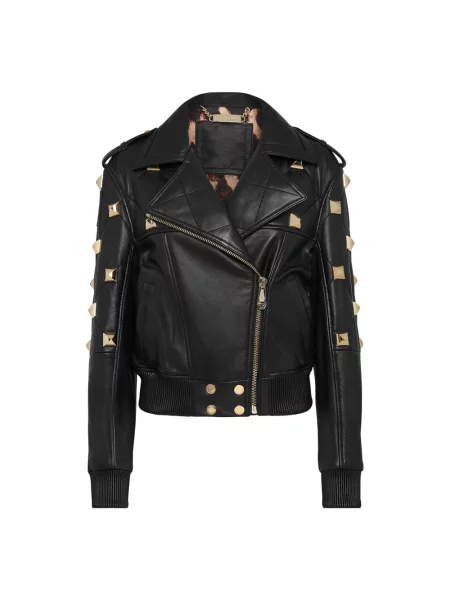 Kurtka skórzana Philipp Plein czarna