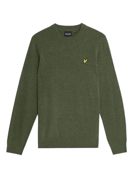 Pulover Lyle & Scott cu decolteu în U verde