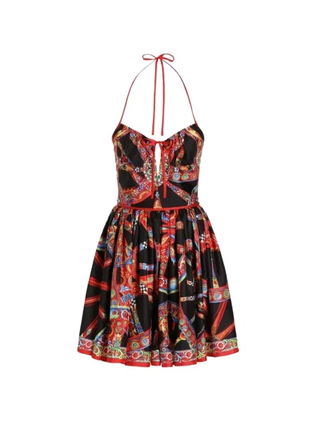 Rochie Dolce & Gabbana de mătase cu imagine negru