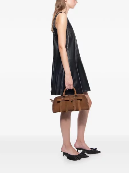 Rochie mini Stand Studio din piele în linie A de costum negru