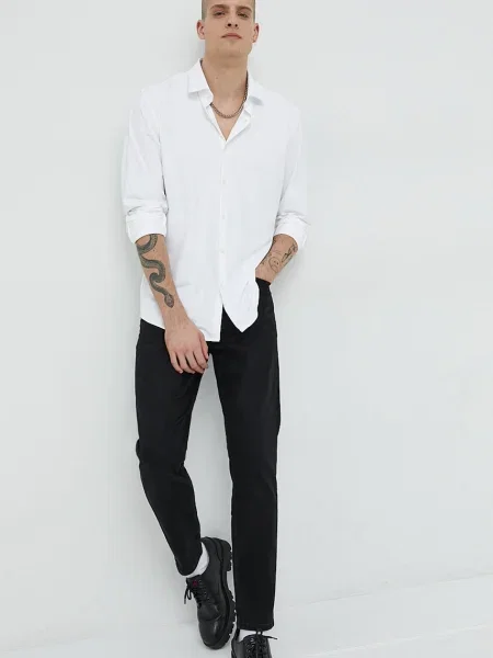 HUGO camasa barbati cu guler clasic slim alb