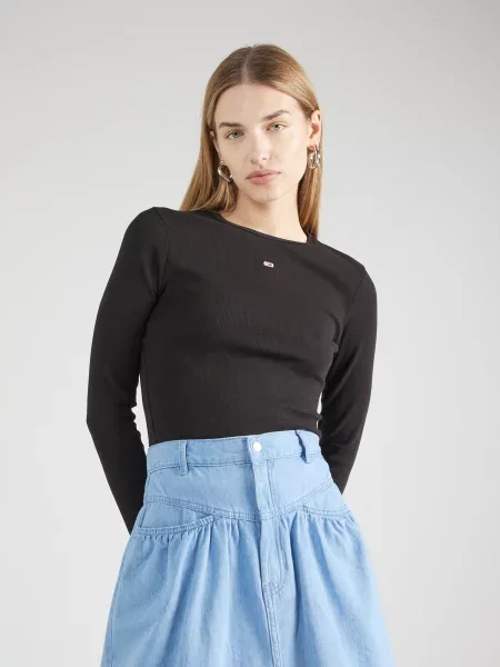 Tommy Jeans Tricou ESSENTIAL bleumarin alb murdar negru
