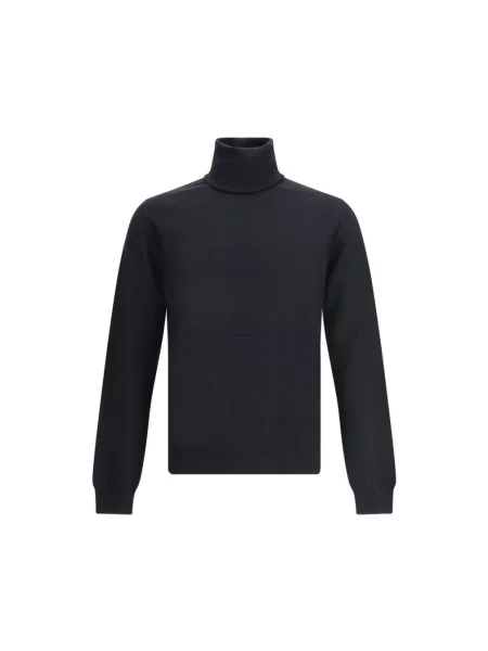 Sweter Jil Sander z wysokim kołnierzem czarny