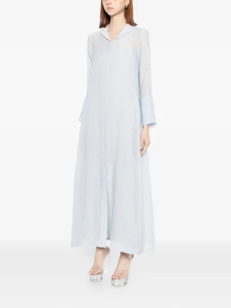 Rochie maxi Shatha Essa cu broderie de costum albastru