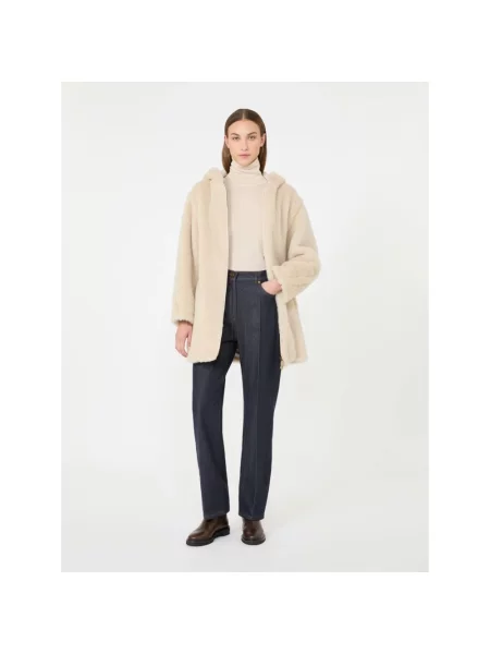 Sweter z golfem Max Mara wełniany biały