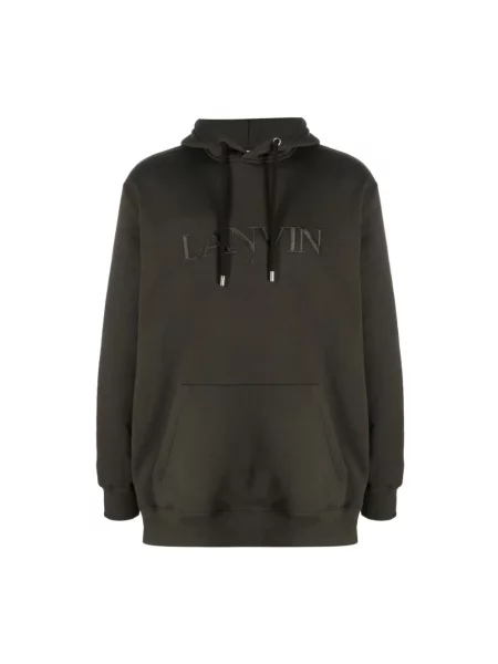 Haftowana bluza z kapturem Lanvin z kapturem zielona