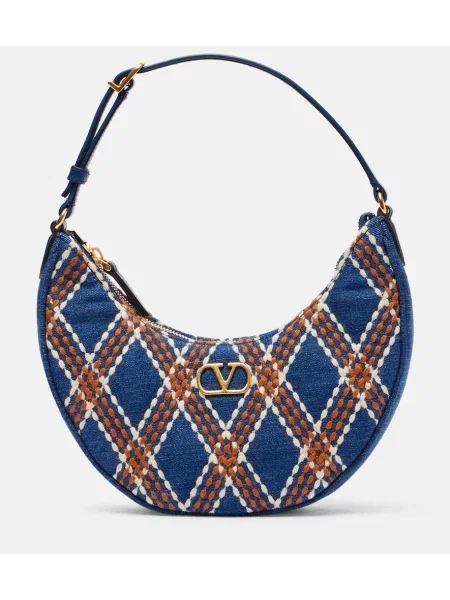Torbica Valentino Garavani z vezenjem modra