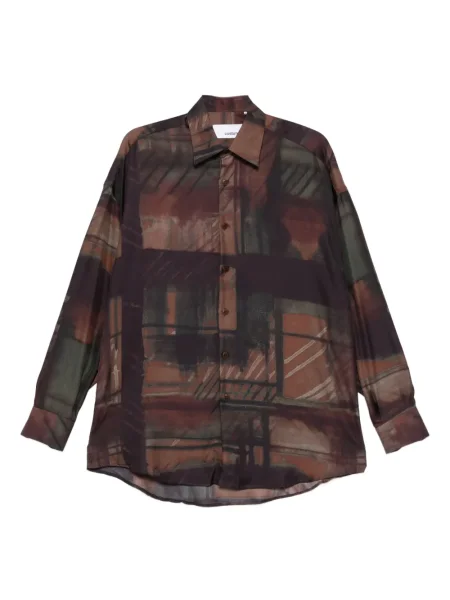 Риза Costumein с принт с абстрактен десен кафяво