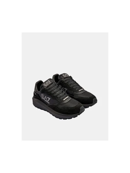 Sneakers tornacipő bőr hozzáadásával fekete