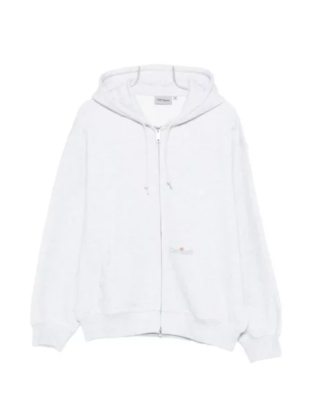 Hanorac cu glugă Carhartt Wip cu autograf gri