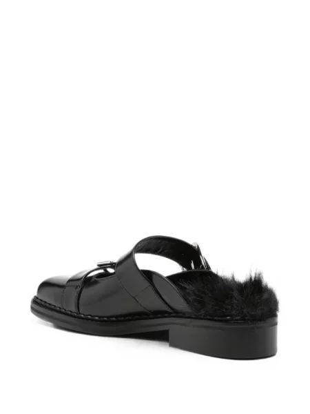 Mule natikače Simone Rocha sa kopčom s krznom crna