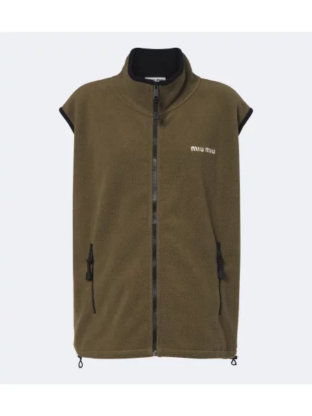 Vestă Miu Miu din fleece verde