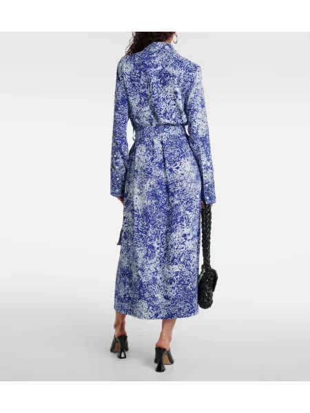 Rochie tip cămașă Proenza Schouler cu imagine de costum albastru