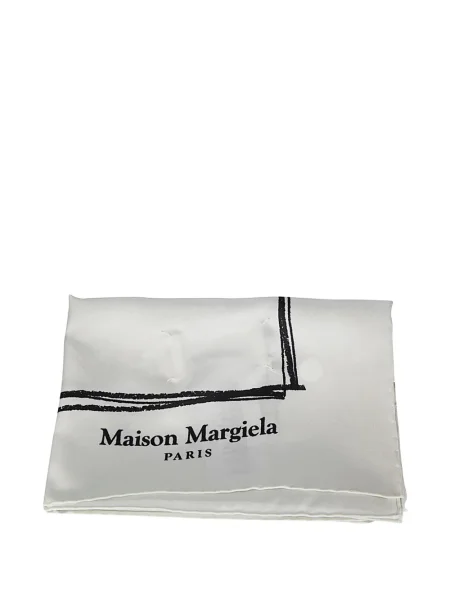 Fular Maison Margiela din jacard alb