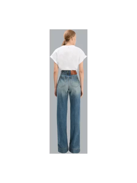 Jeansy Victoria Beckham ze stretchu niebieskie