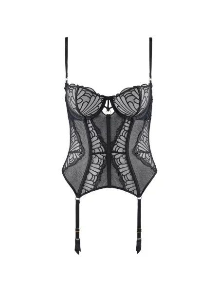 Top Aubade cu broderie negru