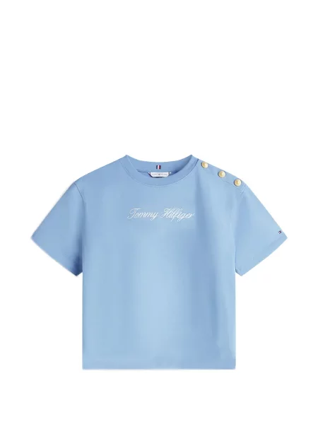 Tricou Tommy Hilfiger cu autograf albastru