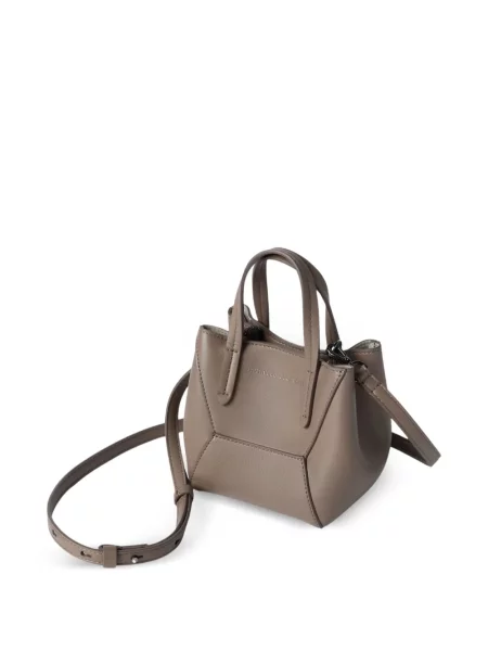 Mini geanta de piele Brunello Cucinelli din piele mini maro