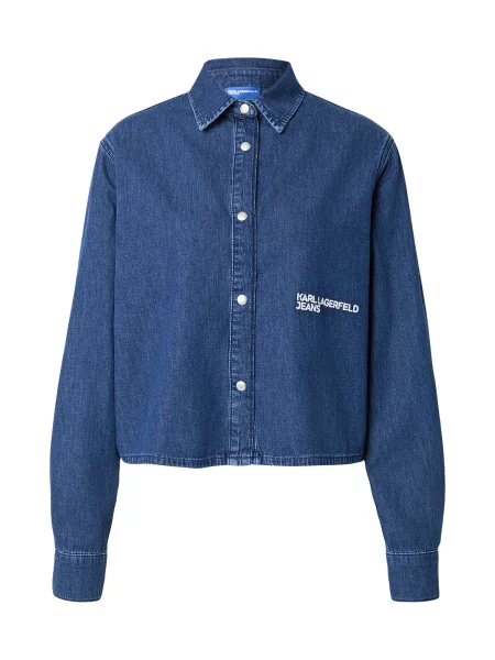 KARL LAGERFELD JEANS Bluză albastru denim alb