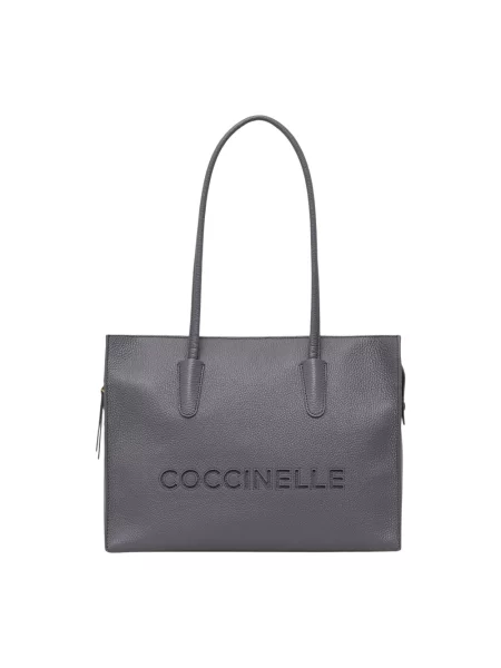Shopperka Coccinelle skórzana szara