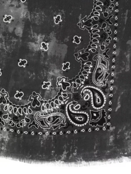 Fular Destin cu imagine cu model paisley gri