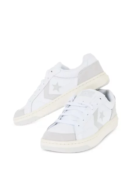 Top Converse cu platformă din canvas cu imagine alb