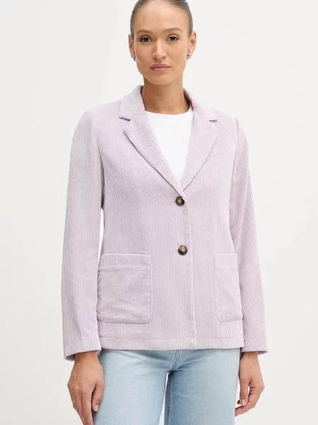 Вельветовий піджак United Colors of Benetton однобортний однотонний фіолетовий