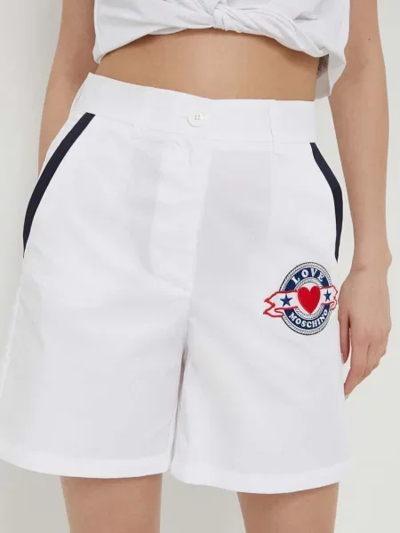 Шорты Love Moschino с высокой посадкой с аппликацией белые