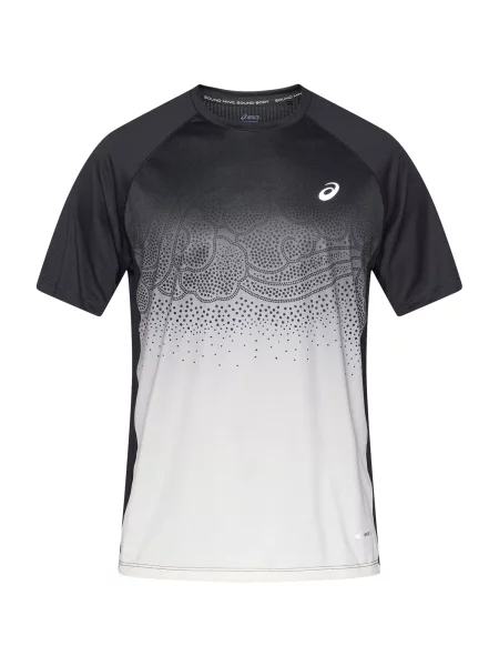 ASICS Tricou funcțional ROAD gri deschis / negru murdar alb