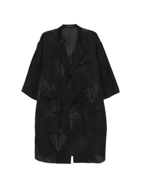 Scurt palton Yohji Yamamoto din jacard negru