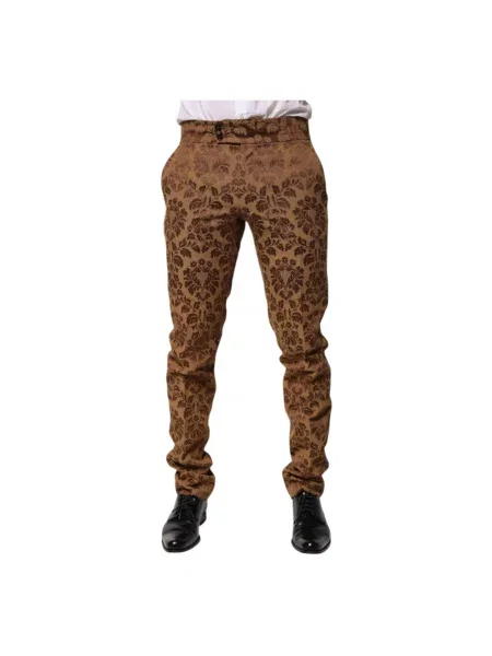 Spodnie Dolce And Gabbana w kwiatki brązowe