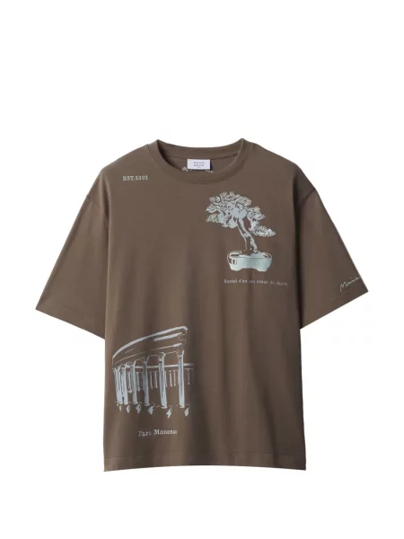 Tricou Maison Kitsune cu imagine verde