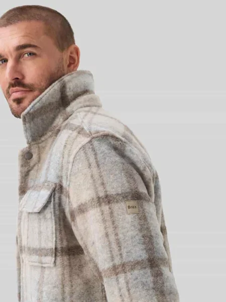Kurtka koszulowa o kroju regular fit z mieszanki wełny model Santiago' Brax