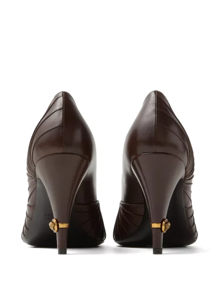 Pantofi cu toc Versace din piele maro
