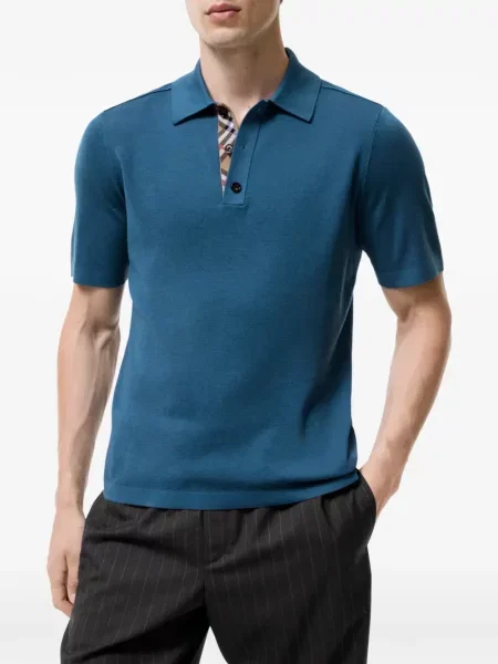 Μάλλινο polo Burberry μπλε