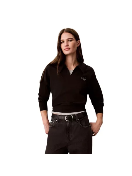 Bluza Calvin Klein z dekoltem w serek czarna
