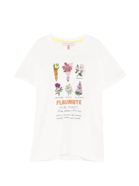 Tricou Mira Mikati cu model floral cu imagine alb