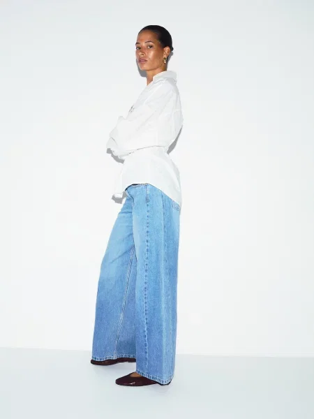 Reserved Джинси wide leg soft синій
