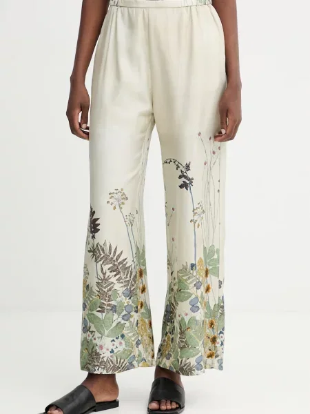 MUNTHE pantaloni de mătase FABERT verde