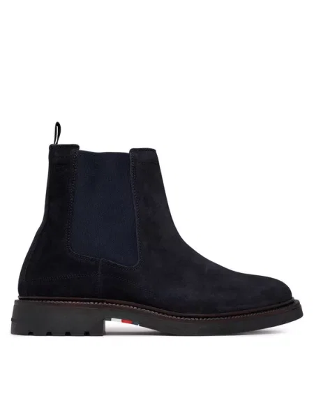 Tommy Hilfiger Ghete Jodhpur Corporate Casual Suede Chelsea Bleumarin