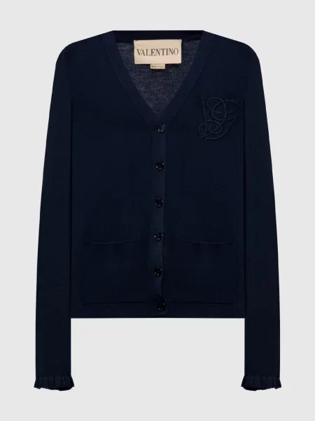 Шерстяной кардиган Valentino синий