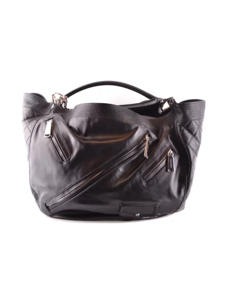 Pikowana torebka skórzana Dsquared2 czarna