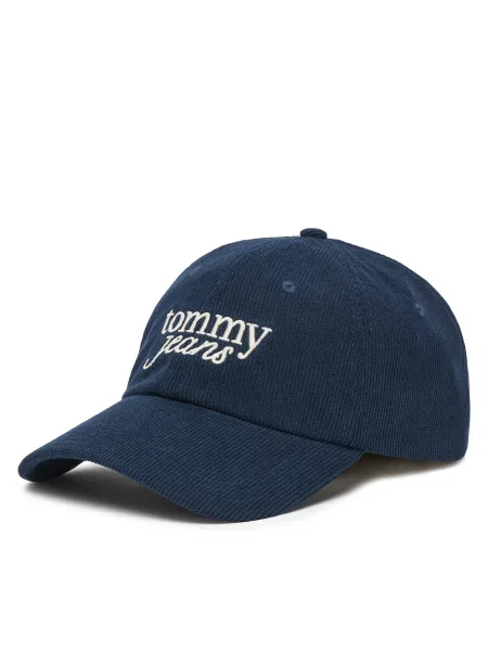 Tommy Jeans șapcă de baseball din catifea bleumarin alb