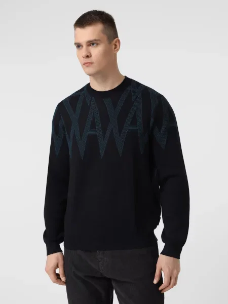 Джемпер Armani Exchange темно-синій акрил/вовна синій