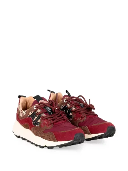 Sneakerși Flower cu model floral roșu